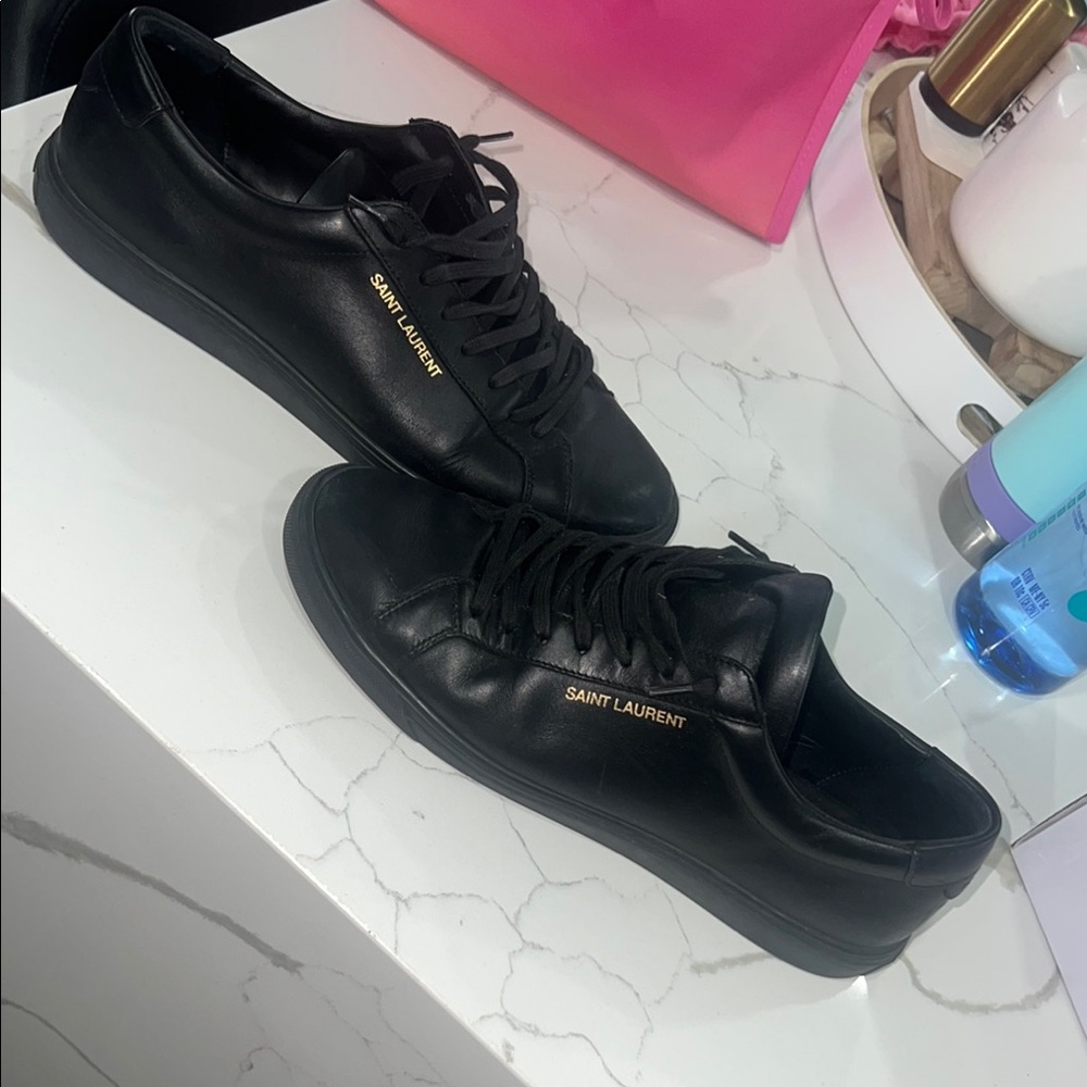 Saint Laurent Men's Black Leather Sneakers
